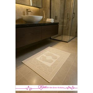 Pamuklu 50X70CM Ayak Desenli, Lavabo Havlusu, Ayak Havlusu, Ayak Paspası