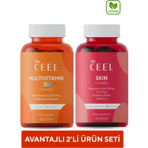 Vita Ceel 2'li Cilt ve Çocuk Gummy Çiğnenebilir Vegan Vitamini