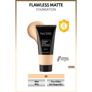 Note Cosmetics Flawless Matte Foundation SPF 15 Yoğun Kapatıcı Mat Bitişli Fondöten - 02 Orta