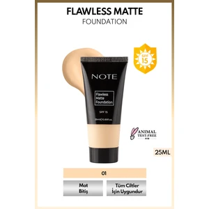 Note Cosmetics Flawless Matte Foundation SPF15 Yoğun Kapatıcı Mat Bitişli Fondöten - 01 Açık