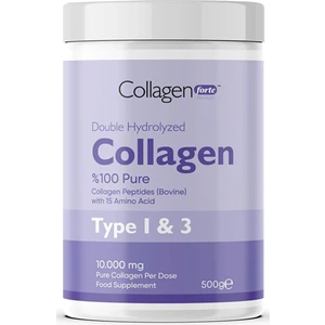 Collagen Powder 500G, %100 Saf, Doğal Çift Hidrolize Kolajen Peptitler (50 Porsiyon)