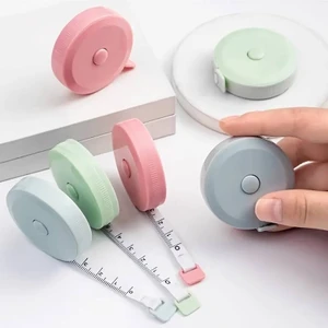 3'lü Set Makaralı Otomatik Mezura 150 cm - Pembe, Mavi, Yeşil Soft Renkler ile Terzi Mezurası