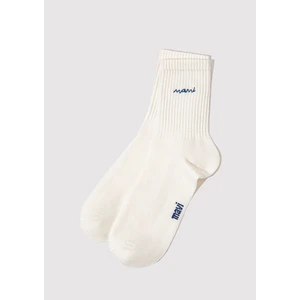Mavi Logo Nakışlı Ekru Çorap 1913235-620