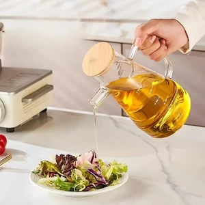 Ciho Bambu Kapaklı 900ML Borosilikat Cam Yağlık