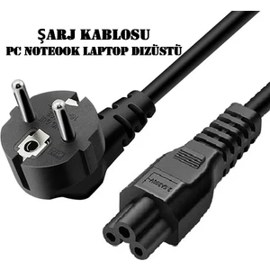 Notebook Şarj Kablosu 1.5 mt Notebook Laptop Pc Dizüstü Yonca Güç Kablosu Adaptör 3 Pin