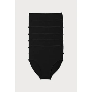 Kadın Siyah 6 lı Paket Modal Dar Kalıp Extra Yüksek Bel Slip Külot 1955