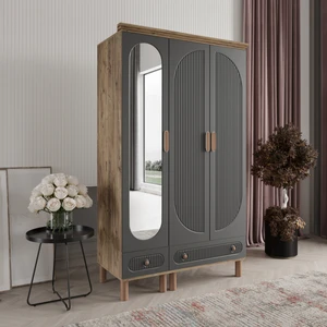 Furkan 3 Kapaklı Gardırop Bohem Dolap 120cm