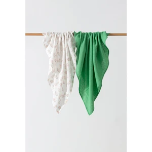 Hafy Baby Puanlı Tavşan Desenli Müslin Örtü  Pamuk Organik 100X110 2'li