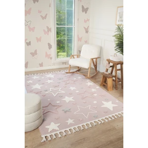 Quincey Bukleli Yumuşak Peluş Post Pembe Çocuk Odası Halı Kız Çocuk Halısı