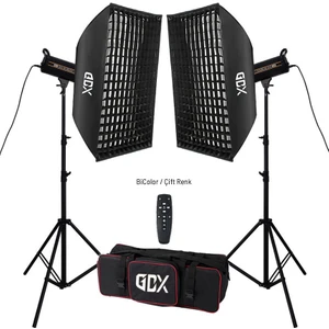 Gdx HD-300II C Bicolor 2'li Işık Seti 300W Video LED Işığı