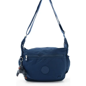 Unısex Suya Dayanıklı Krinkıl Kumaş Çapraz Lacivert Renkli Günlük Okul Seyahat ve Omuz Çantası