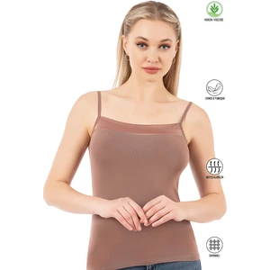 Özkan Underwear Özkan 2041 Kadın Viskon Yakası Saten Detaylı Esnek Yumuşak Ince Askılı Atlet