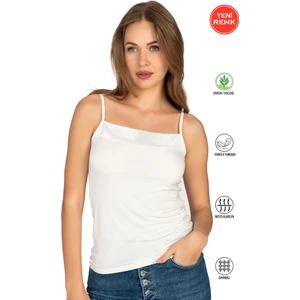 Özkan 2041 Kadın Premium Kumaş Viskon Yakası Saten Detaylı Esnek Yumuşak Ince Askılı Atlet