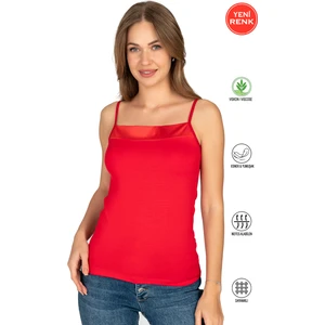 Özkan 2041 Kadın Premium Kumaş Viskon Yakası Saten Detaylı Esnek Yumuşak Ince Askılı Atlet