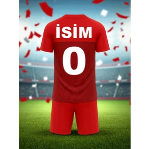 Bite Nose Özel Tasarım Isme Özel Yazdırmalı Türkiye Kırmızı Çocuk Milli Takım Forma Tişört ve Short Takımı