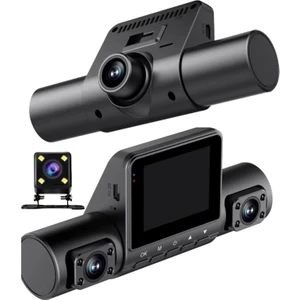 1080P Dash Cam Full Hd Araç Içi Kamera Ön Arka ve Iç Kayıt 4 Kamera Gece Görüşlü G Sensör Geniş Açı