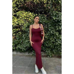 Kadın Sırt Dekolteli Ip Askılı Uzun Elbise