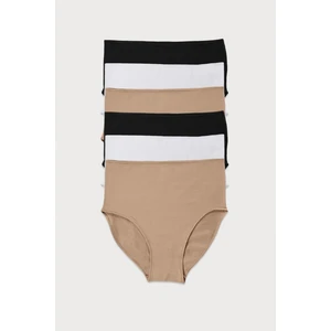 Kadın Siyah Beyaz Ten 6 lı Paket Modal Dar Kalıp Extra Yüksek Bel Slip Külot 1955