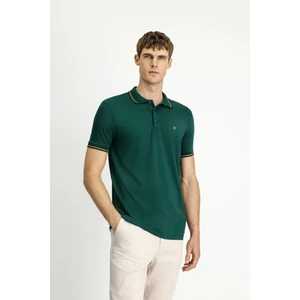 Polo Yaka Slim Fit Dar Kesim Nakışlı Süprem Pamuklu Tişört