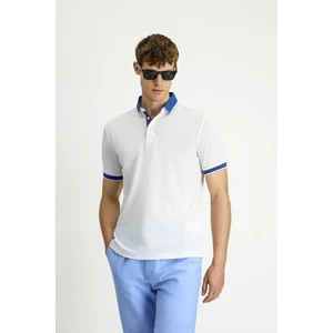 Polo Yaka Regular Fit Desenli Pamuklu Tişört