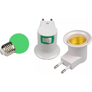 Duy Fişli Gece Lambası Ampüllü Yeşil LED 1W E27 Duy