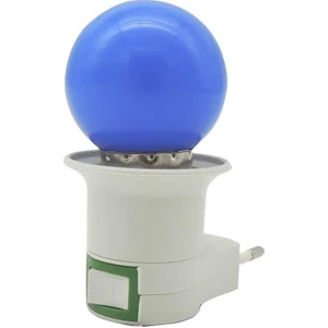 Duy Fişli Gece Lambası Ampüllü Mavi LED 1W E27 Duy