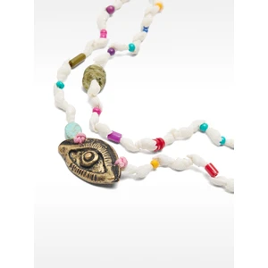 Deniz Kabuklu ve Boncuklu Ikili Kolye