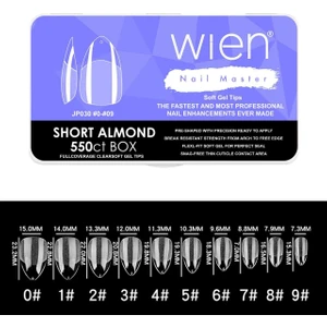 Wien Nail Master Yeni Nesil Protez Tırnak Jel Tips Soft Gel Tips Short Almond Kısa Badem 550 Adet