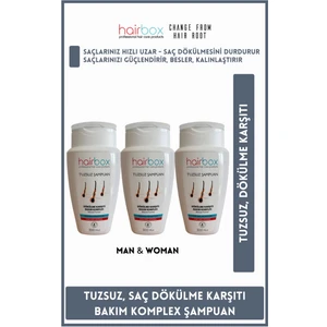 HAİRBOX Erkek Şampuan, Saç Bakım Şampuanı, Keratin (3 Adet)