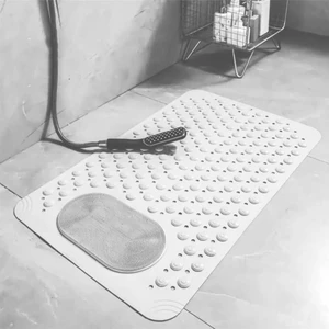 | Kaymaz Banyo Paspası | Beyaz | 69,5X36CM – Dikdörtgen Duş Matı, Küvet Paspası | Güçlü Vantuzlu, Su Tahliyeli, Masaj, Fırçalı | Makinede Yıkanabilir | Kaydırmaz Zemin Matı