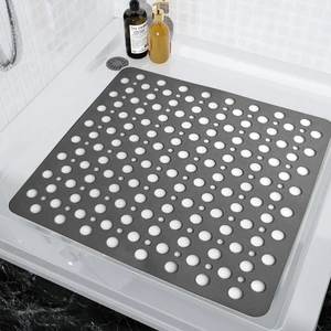 | Kaymaz Banyo Paspası | Antrasit Gri | 54X54CM – Dikdörtgen Duş Matı, Küvet Paspası | Güçlü Vantuzlu, Su Tahliyeli, Yumuşak | Makinede Yıkanabilir | Kaydırmaz Zemin Matı