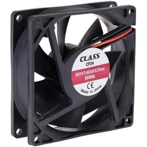 Class CF-241 DC12V 80X80X25MM Aksiyel Fan 20 cm Siyah Kırmızı Güç Kablolu Bilgisayar Soğutucu Fan