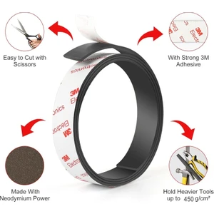 3m Yapışkanlı Neodyum Şerit Mıknatıs Magnet Buzdolabı Magnet - 4 Kat Daha Güçlü