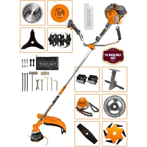 Powerforge 11 Başlıklı Set Yan Tipi Benzinli Motorlu Ot Çalı Tırpanı Çim Biçme Makinesi Tırpan-Trnc