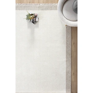 Beyaz Bej Yumuşak Yapılı Bordürlü Dokuma Halı Salon Mutfak Koridor Yolluk Dokuma Makine Halısı 0021