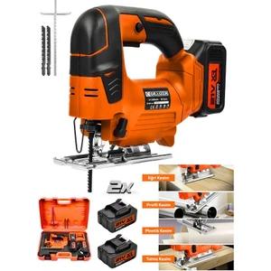 Powerforge Profesyonel 21V Çift Akülü Metal Şanzıman Dekupaj Testere Makinesi-Turuncu