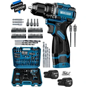 Powerforge 16.8V Çift Akü Çelik Mandren Kömürsüz Motor Darbesiz Şarjlı Matkap Akülü Vidalama-Mavi