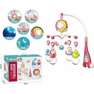 BIB648A54 -Vardem Işıklı Müzikli Kumandalı Kırmızı Bebek Dönencesi
