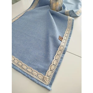 Naturel Organik Otantik Jüt Yumuşak %100 Pamuklu Keten Güpürlü Runner 45X115 cm