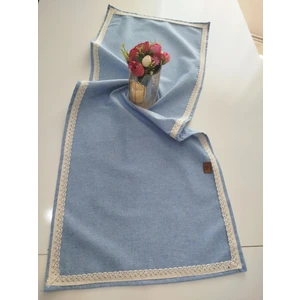 Naturel Organik Otantik Jüt Yumuşak %100 Pamuklu Keten Güpürlü Runner 45X115 cm