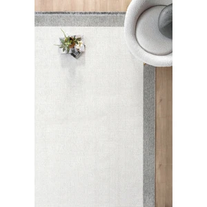 Beyaz Gri Yumuşak Dokuma Halı Bordürlü Salon Mutfak Koridor Yolluk Dokuma Makine Halısı 0020