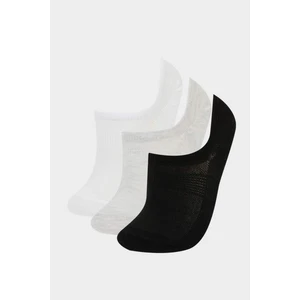 Kadın 3'lü Pamuklu Sneaker Çorap F5425AXNS