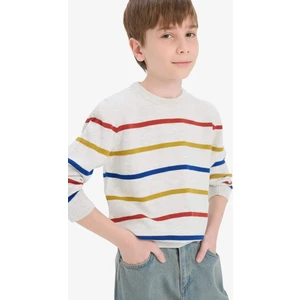 Erkek Çocuk Çizgili Bisiklet Yaka Triko Kazak