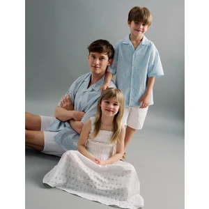 Pamuklu Ayarlanabilir Lastikli Cepli Denim Şort