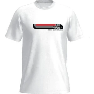 The North Face Beyaz Basklı Erkek Bisiklet Yaka T-Shirt