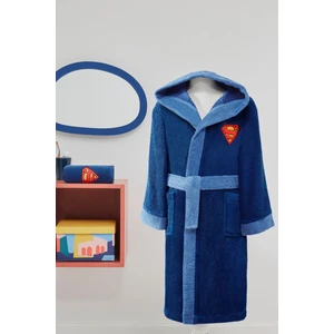 Superman Hero Nakışlı Kapüşonlu Çocuk Bornozu 5/ 6 Yaş