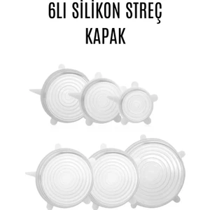 6lı Silikon Taze Tutan Gıda Koruma Saklama Streç Kapağı Seti