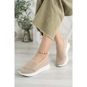 Nesil Shoes Aky 055 Nude Triko Yazlık Kadın Ayakkabı