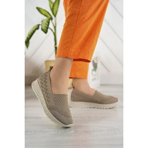 Nesil Shoes Aky 055 Vizon Triko Yazlık Kadın Ayakkabı