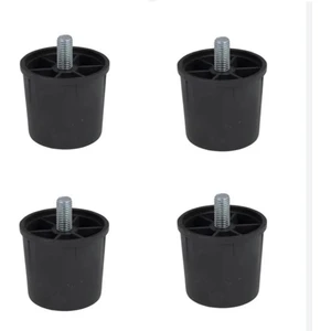 Mobilya Kanepe Baza Koltuk Çekyat Yükseltme Ayağı Ince Diş M8 Siyah Sert Plastik 6 cm 4 Adet